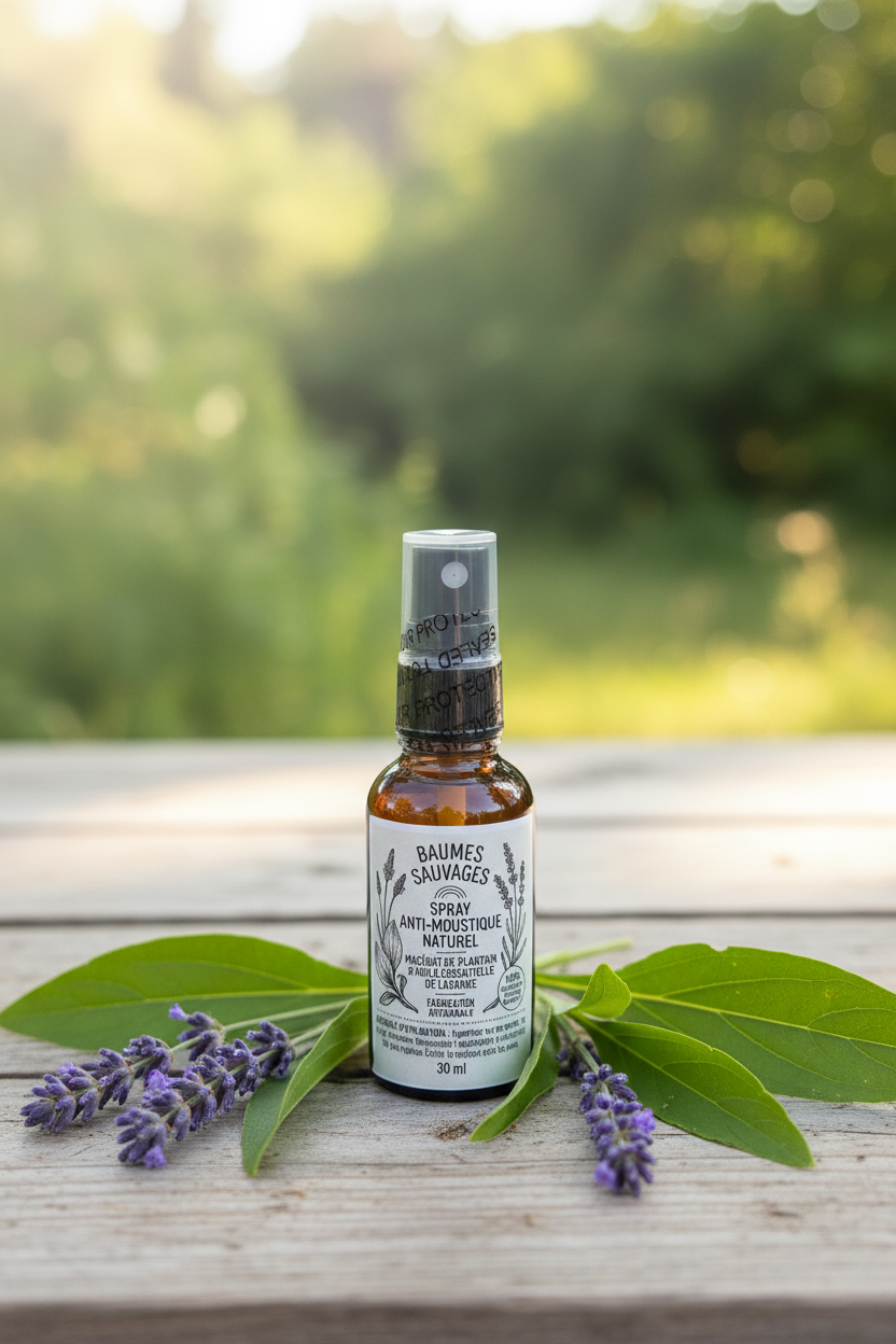 Spray Anti-Moustiques flacon ambré 30ml - contexte naturel