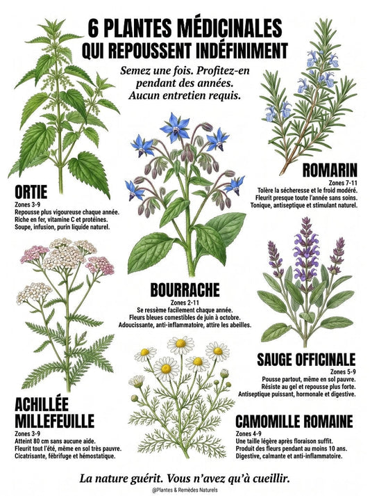 6 Plantes Médicinales qui Repoussent Indéfiniment dans Votre Jardin