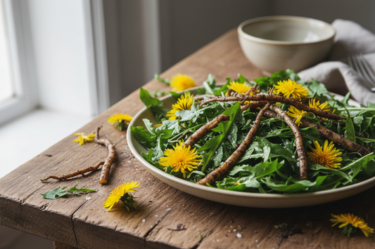 Salade de Pissenlit : Fleurs, Feuilles & Racines