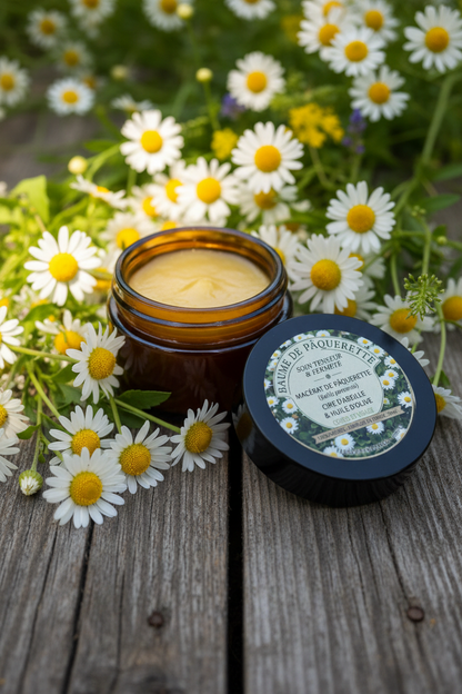 Baume de Pâquerette ouvert - nouvelle étiquette
